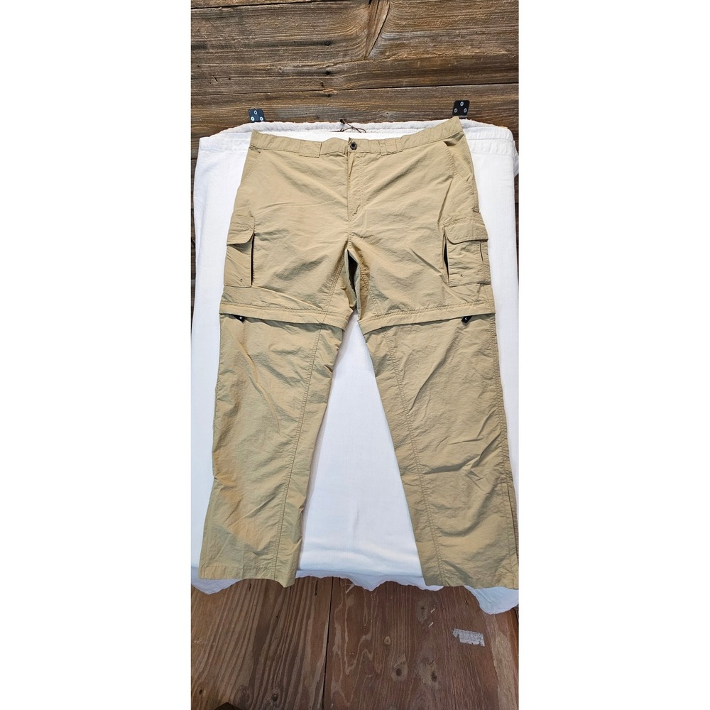 Magellan Outdoors Fish Gear Convertible Cargo Pants Tan Khaki Mens 2XL Outdoor